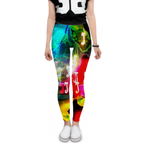 leggings с принтом Abstract Raster 160 в Новосибирске, 80% полиэстер, 20% эластан | Эластичный пояс, зауженные к низу, низкая посадка | 