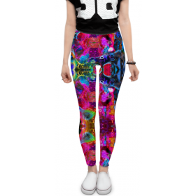 leggings с принтом Abstract Raster 372 в Новосибирске, 80% полиэстер, 20% эластан | Эластичный пояс, зауженные к низу, низкая посадка | 