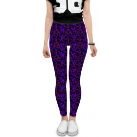 leggings с принтом Леггинсы Dark violet pattern в Новосибирске, 80% полиэстер, 20% эластан | Эластичный пояс, зауженные к низу, низкая посадка | Тематика изображения на принте: 