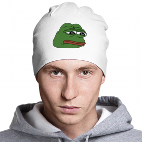 beanie с принтом Грустная лягушка в Новосибирске,  |  | 