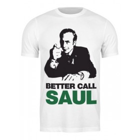 Мужская футболка с принтом Better call Saul в Новосибирске,  |  | Тематика изображения на принте: 