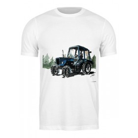 Мужская футболка с принтом трактор от михаила доманова в Новосибирске,  |  | 