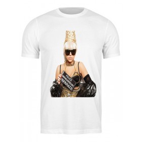 Мужская футболка с принтом Lady Gaga-Paparazzi в Новосибирске,  |  | Тематика изображения на принте: 