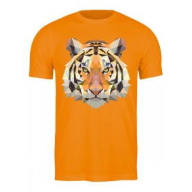 Мужская футболка с принтом Полигональный тигр в Новосибирске,  |  | 
