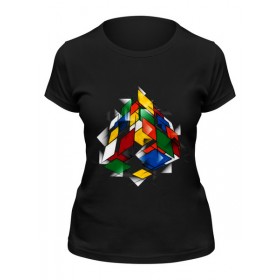 Женская футболка с принтом Кубик Рубика в Новосибирске,  |  | 