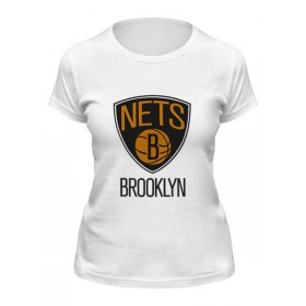 Женская футболка с принтом Brooklyn Nets в Новосибирске,  |  | 