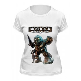 Женская футболка с принтом Bioshock (logo) в Новосибирске,  |  | 