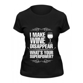 Женская футболка с принтом Wine lovers must-have в Новосибирске,  |  | 
