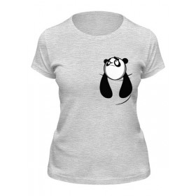 Женская футболка с принтом Панда в Кармане в Новосибирске,  |  | 