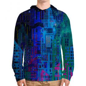 full_print_hoodie с принтом Космический город в Новосибирске, 92% хлопка 8% эластана Плотность: 245 гр/м2 |  | 