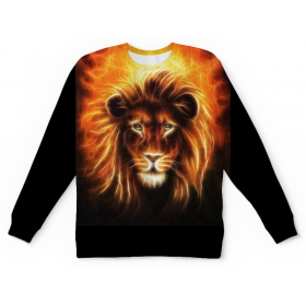 full_print_kids_sweatshirt с принтом Огненный лев в Новосибирске,  |  | 