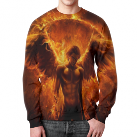 full_print_sweatshirt с принтом падший ангел. огонь. чистилище . в Новосибирске,  |  | 