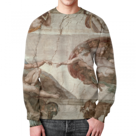 full_print_sweatshirt с принтом Сотворение Адама в Новосибирске,  |  | Тематика изображения на принте: 