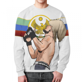 full_print_sweatshirt с принтом UFC Хабиб Нурмагомедов в Новосибирске,  |  | Тематика изображения на принте: 