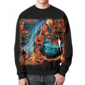 full_print_sweatshirt с принтом Helloween ( rock band ) в Новосибирске,  |  | Тематика изображения на принте: 