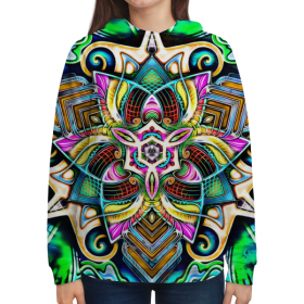 full_print_woman_hoodie с принтом Mandala HD 4 в Новосибирске,  |  | 