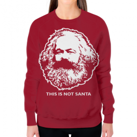 full_print_woman_sweatshirt с принтом Карл Маркс Не Санта в Новосибирске,  |  | 