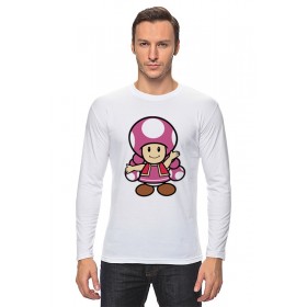 Мужской лонгслив с принтом Toadette (Mario) в Новосибирске, Хлопок |  | 