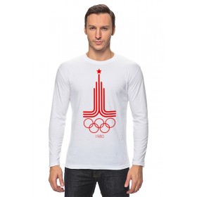 Мужской лонгслив с принтом Олимпиада 80 в Новосибирске, Хлопок |  | Тематика изображения на принте: 
