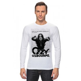 Мужской лонгслив с принтом Ozzy Osbourne в Новосибирске, Хлопок |  | 