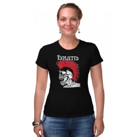 Женская футболка стрэйч с принтом The Exploited в Новосибирске,  |  | Тематика изображения на принте: 