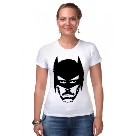 Женская футболка стрэйч с принтом Доктор Хаус в маске Бэтмена в Новосибирске,  |  | 