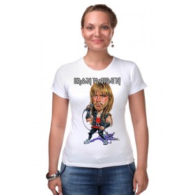 Женская футболка стрэйч с принтом Iron Maiden Band в Новосибирске,  |  | 