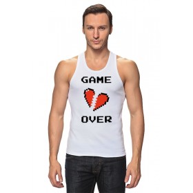 Мужская майка с принтом Game Over (Игра Окончена) в Новосибирске,  |  | 