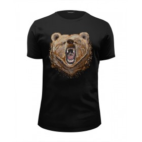 Мужская футболка Premium с принтом Пиксельный Медведь в Новосибирске, Белый, черный, серый меланж, голубой: 100% хлопок, плотность 160 гр. Остальные цвета: 92% хлопок, 8% лайкра, плотность 170-180гр. |  | 