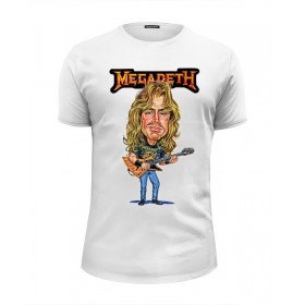 Мужская футболка Premium с принтом Megadeth в Новосибирске, Белый, черный, серый меланж, голубой: 100% хлопок, плотность 160 гр. Остальные цвета: 92% хлопок, 8% лайкра, плотность 170-180гр. |  | 