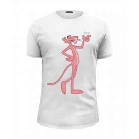 Мужская футболка Premium с принтом Розовая пантера в Новосибирске, Белый, черный, серый меланж, голубой: 100% хлопок, плотность 160 гр. Остальные цвета: 92% хлопок, 8% лайкра, плотность 170-180гр. |  | 
