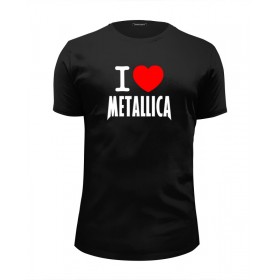 Мужская футболка Premium с принтом I love Metallica в Новосибирске, Белый, черный, серый меланж, голубой: 100% хлопок, плотность 160 гр. Остальные цвета: 92% хлопок, 8% лайкра, плотность 170-180гр. |  | 