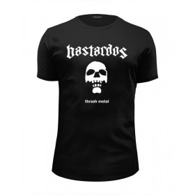 Мужская футболка Premium с принтом Bastardos в Новосибирске, Белый, черный, серый меланж, голубой: 100% хлопок, плотность 160 гр. Остальные цвета: 92% хлопок, 8% лайкра, плотность 170-180гр. |  | 