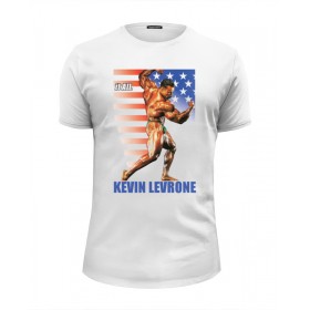 Мужская футболка Premium с принтом Kevin Levrone / Кевин Леврон в Новосибирске, Белый, черный, серый меланж, голубой: 100% хлопок, плотность 160 гр. Остальные цвета: 92% хлопок, 8% лайкра, плотность 170-180гр. |  | 