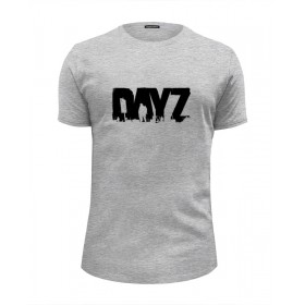Мужская футболка Premium с принтом DayZ T-shirt в Новосибирске, Белый, черный, серый меланж, голубой: 100% хлопок, плотность 160 гр. Остальные цвета: 92% хлопок, 8% лайкра, плотность 170-180гр. |  | Тематика изображения на принте: 