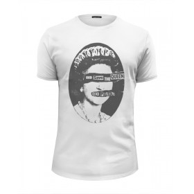 Мужская футболка Premium с принтом Sex Pistols в Новосибирске, Белый, черный, серый меланж, голубой: 100% хлопок, плотность 160 гр. Остальные цвета: 92% хлопок, 8% лайкра, плотность 170-180гр. |  | 