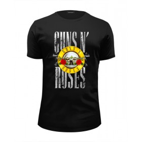 Мужская футболка Premium с принтом Guns N Roses в Новосибирске, Белый, черный, серый меланж, голубой: 100% хлопок, плотность 160 гр. Остальные цвета: 92% хлопок, 8% лайкра, плотность 170-180гр. |  | 