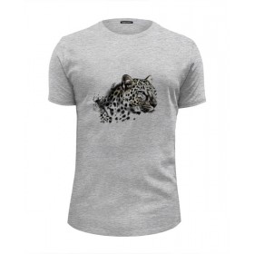 Мужская футболка Premium с принтом гепард в Новосибирске, Белый, черный, серый меланж, голубой: 100% хлопок, плотность 160 гр. Остальные цвета: 92% хлопок, 8% лайкра, плотность 170-180гр. |  | 