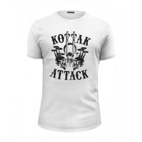 Мужская футболка Premium с принтом Kottak (ударник группы Scorpions) в Новосибирске, Белый, черный, серый меланж, голубой: 100% хлопок, плотность 160 гр. Остальные цвета: 92% хлопок, 8% лайкра, плотность 170-180гр. |  | 