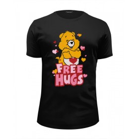 Мужская футболка Premium с принтом Free Hugs в Новосибирске, Белый, черный, серый меланж, голубой: 100% хлопок, плотность 160 гр. Остальные цвета: 92% хлопок, 8% лайкра, плотность 170-180гр. |  | 