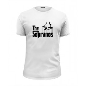 Мужская футболка Premium с принтом Клан Сопрано (The Sopranos) в Новосибирске, Белый, черный, серый меланж, голубой: 100% хлопок, плотность 160 гр. Остальные цвета: 92% хлопок, 8% лайкра, плотность 170-180гр. |  | 