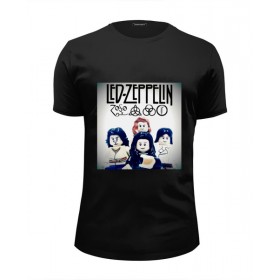 Мужская футболка Premium с принтом Led Zeppelin - toys в Новосибирске, Белый, черный, серый меланж, голубой: 100% хлопок, плотность 160 гр. Остальные цвета: 92% хлопок, 8% лайкра, плотность 170-180гр. |  | 