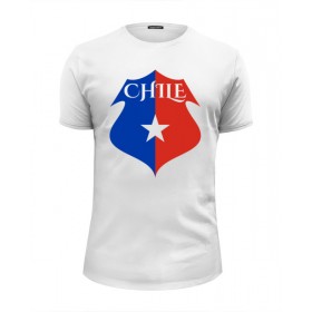 Мужская футболка Premium с принтом Сборная Чили по футболу в Новосибирске, Белый, черный, серый меланж, голубой: 100% хлопок, плотность 160 гр. Остальные цвета: 92% хлопок, 8% лайкра, плотность 170-180гр. |  | 