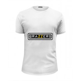 Мужская футболка Premium с принтом Brazzers в Новосибирске, Белый, черный, серый меланж, голубой: 100% хлопок, плотность 160 гр. Остальные цвета: 92% хлопок, 8% лайкра, плотность 170-180гр. |  | 