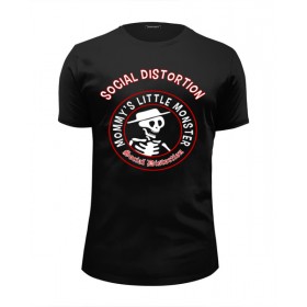 tee с принтом Social Distortion в Новосибирске, Белый, черный, серый меланж, голубой: 100% хлопок, плотность 160 гр. Остальные цвета: 92% хлопок, 8% лайкра, плотность 170-180гр. |  | 