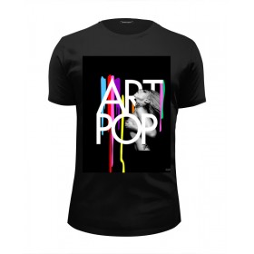 Мужская футболка Premium с принтом ARTPOP Lady Gaga в Новосибирске, Белый, черный, серый меланж, голубой: 100% хлопок, плотность 160 гр. Остальные цвета: 92% хлопок, 8% лайкра, плотность 170-180гр. |  | 