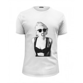 Мужская футболка Premium с принтом Lady Gaga в Новосибирске, Белый, черный, серый меланж, голубой: 100% хлопок, плотность 160 гр. Остальные цвета: 92% хлопок, 8% лайкра, плотность 170-180гр. |  | 