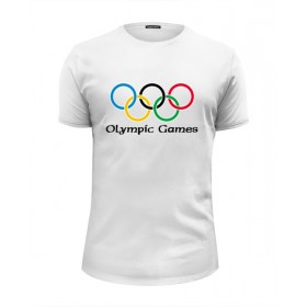 Мужская футболка Premium с принтом Olympic в Новосибирске, Белый, черный, серый меланж, голубой: 100% хлопок, плотность 160 гр. Остальные цвета: 92% хлопок, 8% лайкра, плотность 170-180гр. |  | 