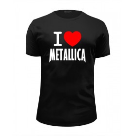 Мужская футболка Premium с принтом I love Metallica в Новосибирске, Белый, черный, серый меланж, голубой: 100% хлопок, плотность 160 гр. Остальные цвета: 92% хлопок, 8% лайкра, плотность 170-180гр. |  | 