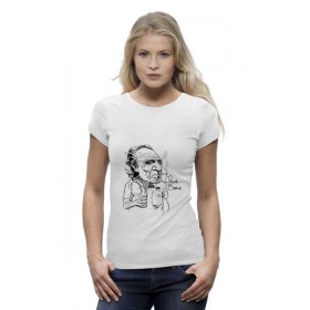 Женская футболка Premium с принтом Чарльз Буковски(Charles Bukowski) в Новосибирске,  |  | 